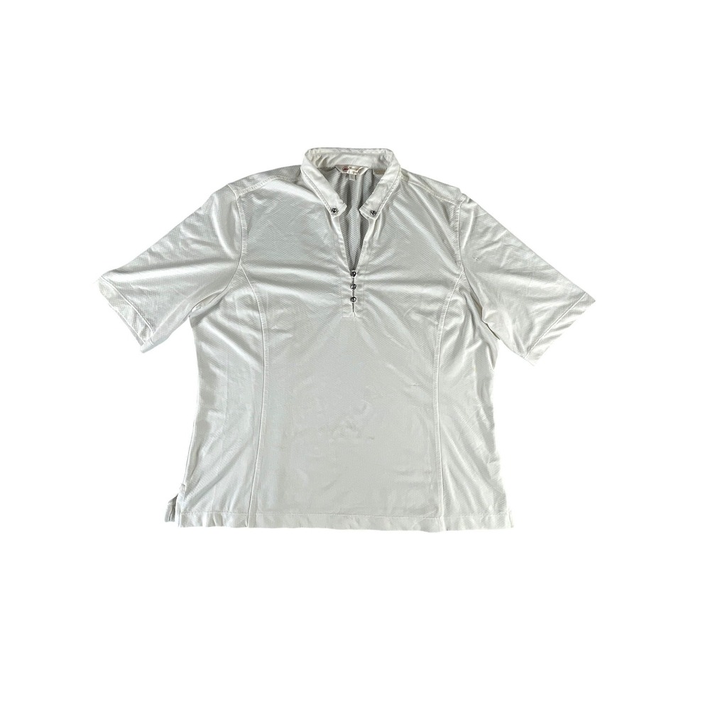 Monterey Club Shirt Womens Large Performance Golf Short Sleeve Crystal Button 92